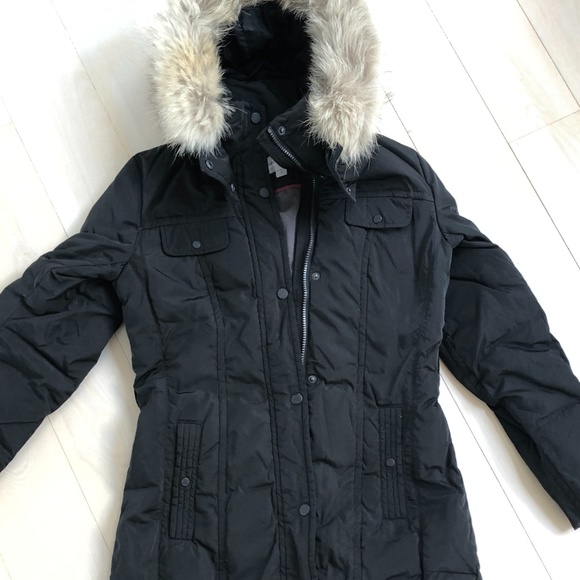 Long Down Parka with Removable Fur Hood S - Picture 1 of 4